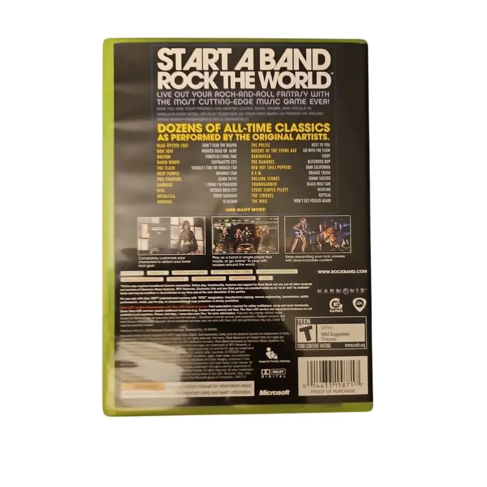 Rock Band (Microsoft Xbox 360, 2007) tested